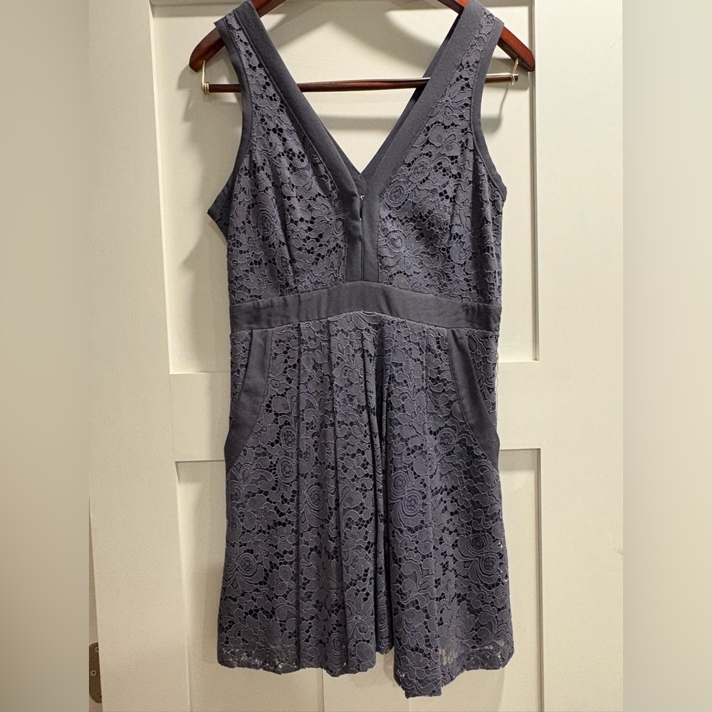 Free People Lace Midi Dress in Gray